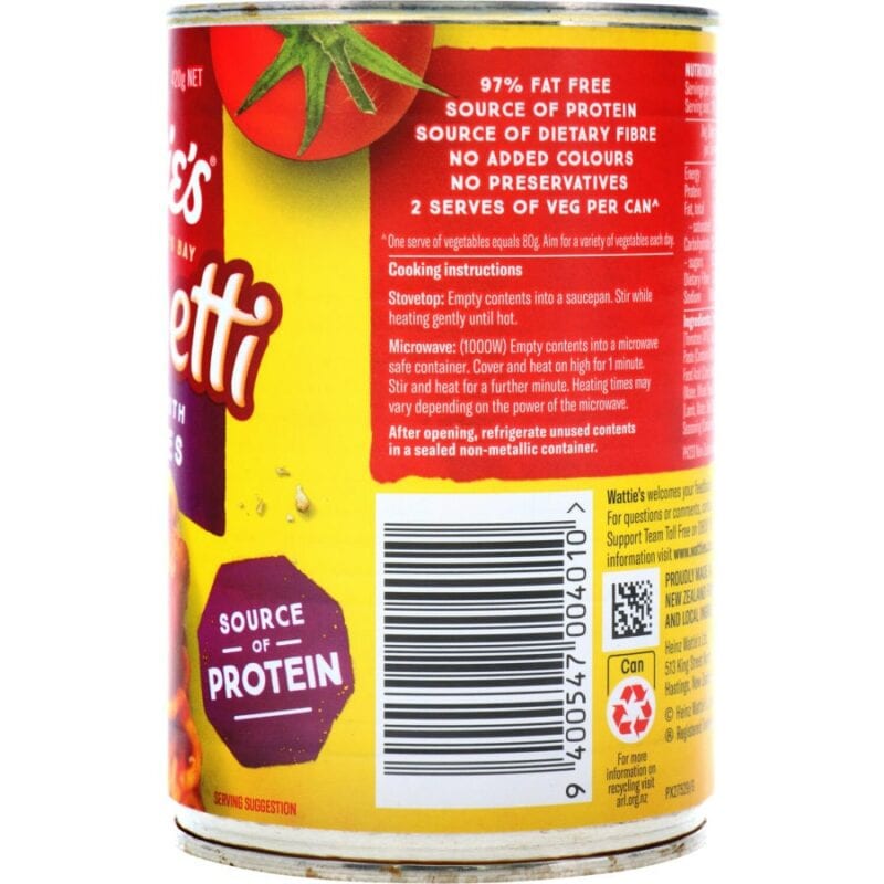 Watties Spaghetti with Sausages 420g