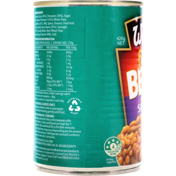 Watties Baked Beans & Sausages 420g