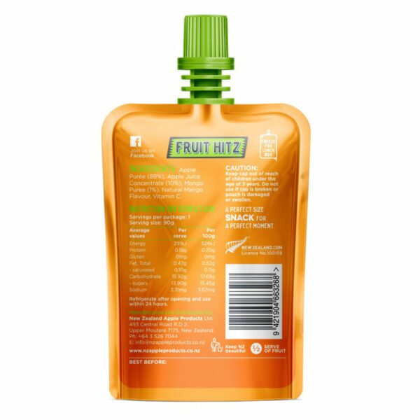 Fruit Hitz Puree Snack - Mango Back