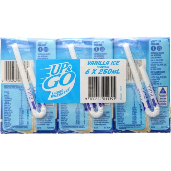 Sanitarium Up & Go Breakfast Drink Vanilla Ice 6pk