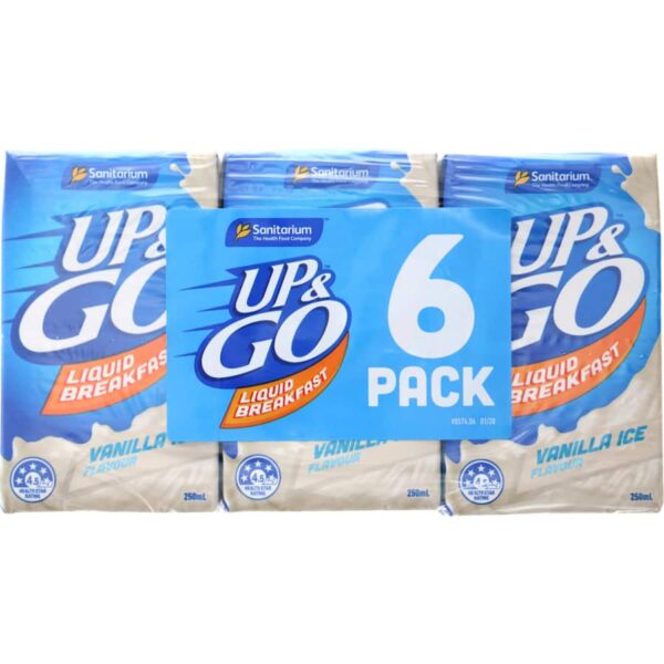 Sanitarium Up & Go Breakfast Drink Vanilla Ice 6pk