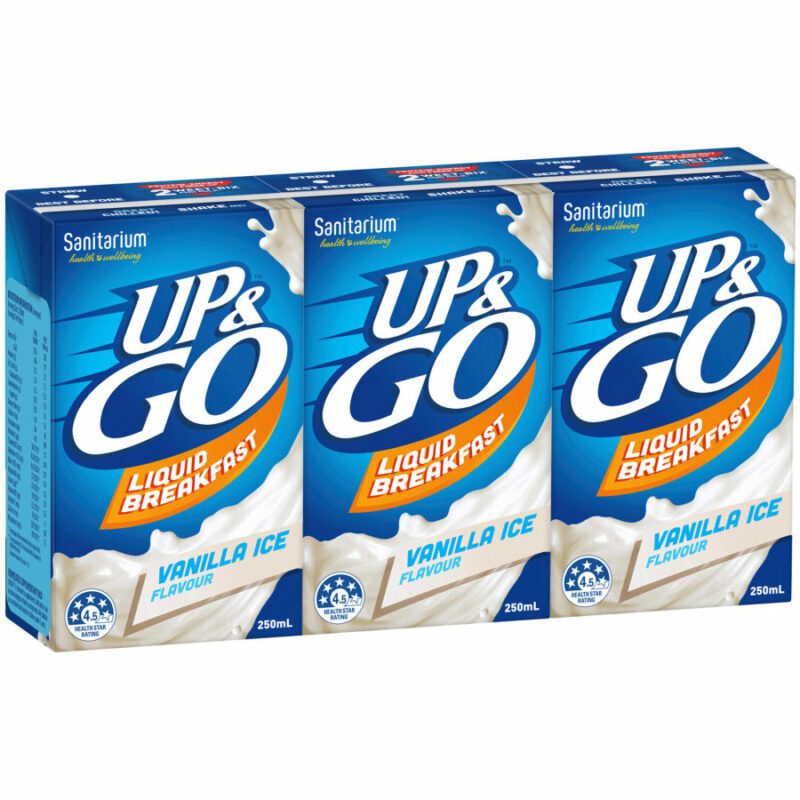 Sanitarium Up & Go Breakfast Drink Vanilla Ice 3 x 250ml