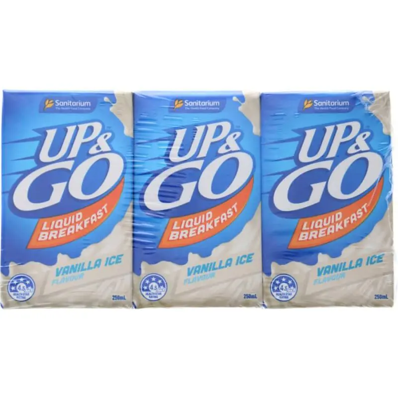 Sanitarium Up & Go Breakfast Drink Vanilla Ice 3 x 250ml