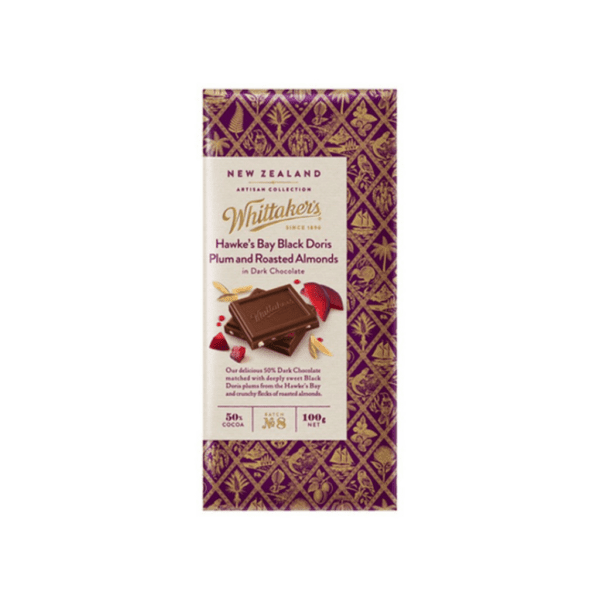 Whittakers Artisan Collection Chocolate Block Black Doris Plum & Almond 100g