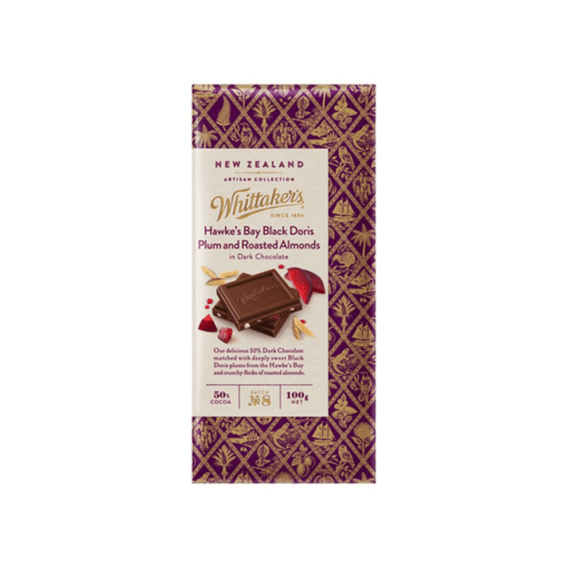 Whittakers Artisan Collection Chocolate Block Black Doris Plum & Almond 100g