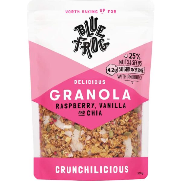Blue Frog Raspberry, Vanilla & Chia Granola 350g