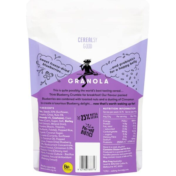 Blue Frog Granola Blueberry Almond Cinnamon