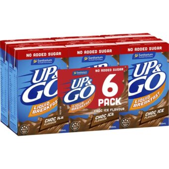 Sanitarium Up & Go Breakfast Drink Chocolate No Added Sugar 6pk