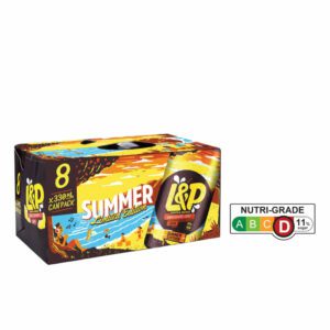 L&P Soft Drink Lemon & Paeroa 8pk 330ml Cans
