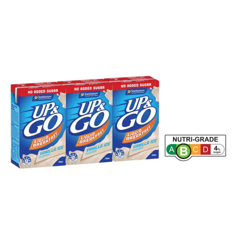 Sanitarium Up & Go Breakfast Drink No Added Sugar Vanilla 250ml (3pk)