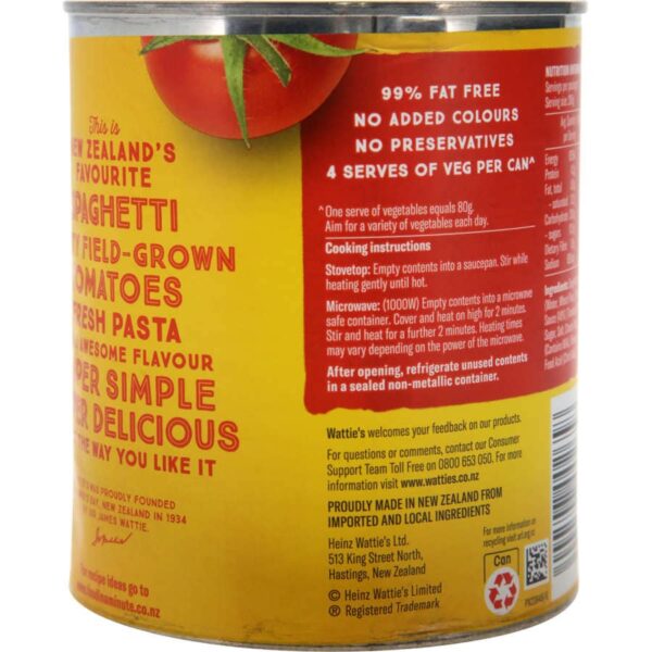Watties Spaghetti In Tomato Sauce 820g