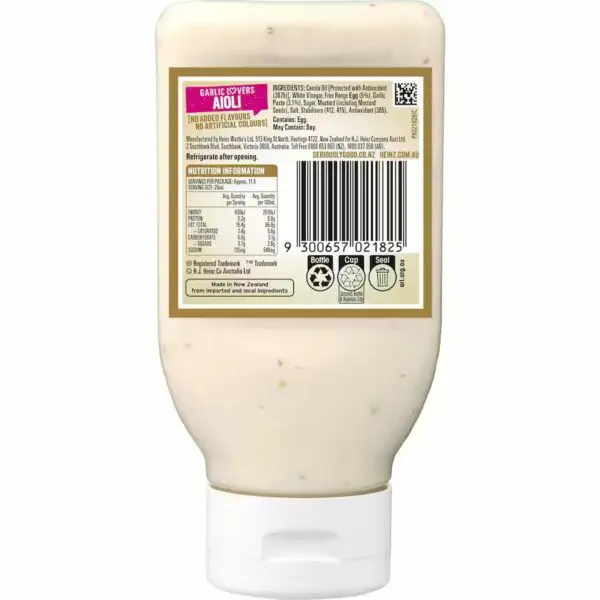 Heinz Aioli Garlic Lovers 295ml