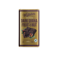 Whittakers Chocolate Block 72% Dark Ghana Fruit & Nut 250g