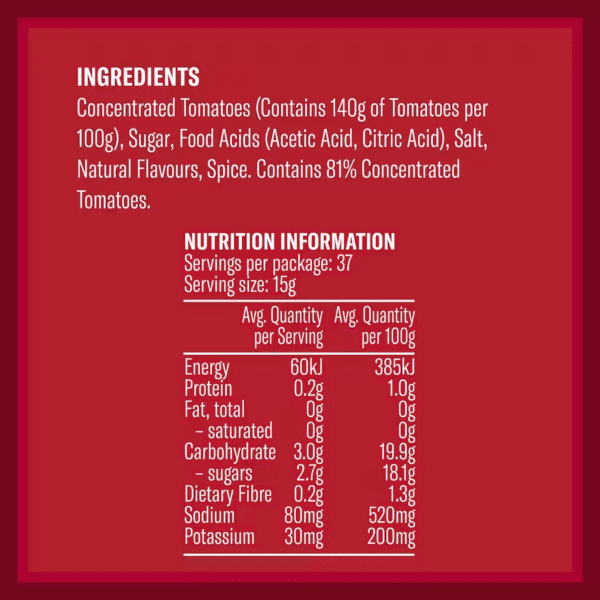 Watties Upside Down Tomato Sauce Lite 555g
