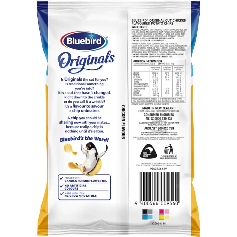 Bluebird Potato Chips Original Chicken Back 45g