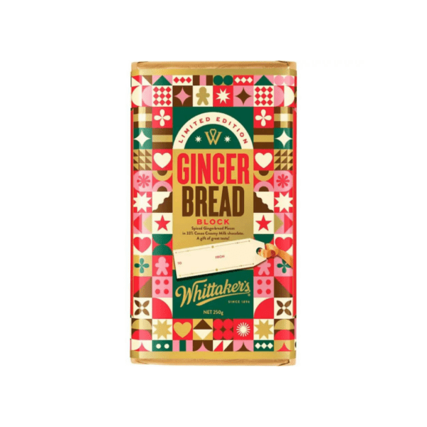 Whittaker’s Limited Edition Gingerbread Creamy Milk Chocolate Block 250g