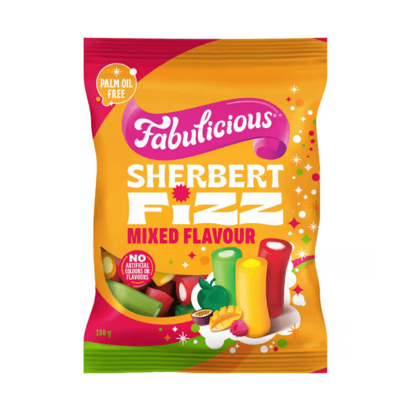 RJ's Fabulicious Mixed Flavour Sherbert Fizz 180g