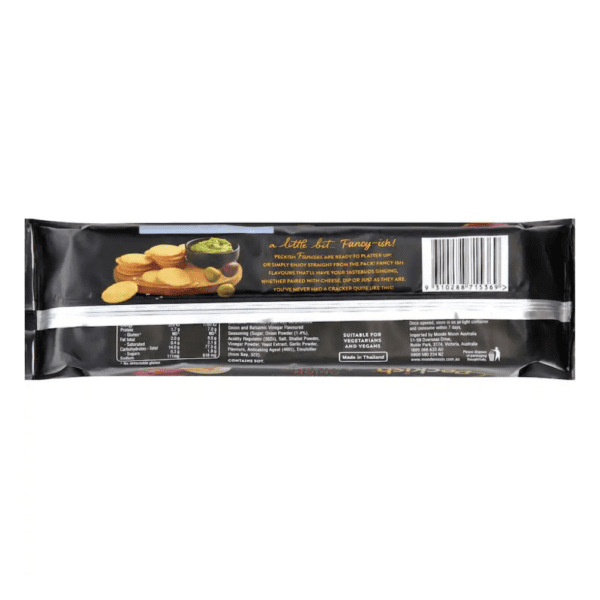 Peckish Fancies Caramelised Onion & Balsamic Vinegar Rice Crackers 90g Ingredients