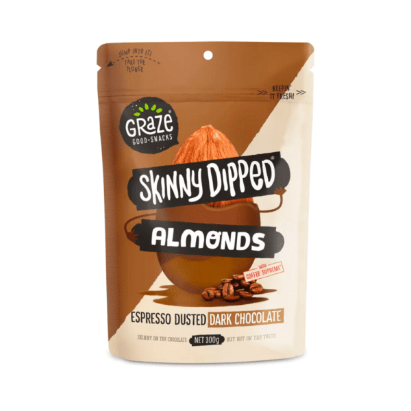 Graze Skinny Dipped Almonds Espresso Dusted Dark Chocolate